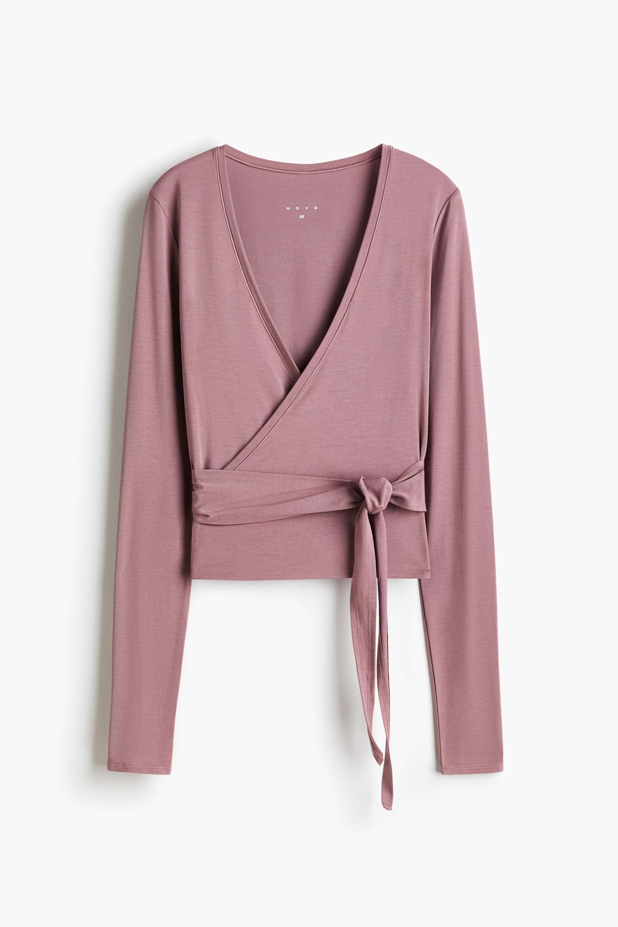 Sports Wrap Top in Modal - Soft Pink