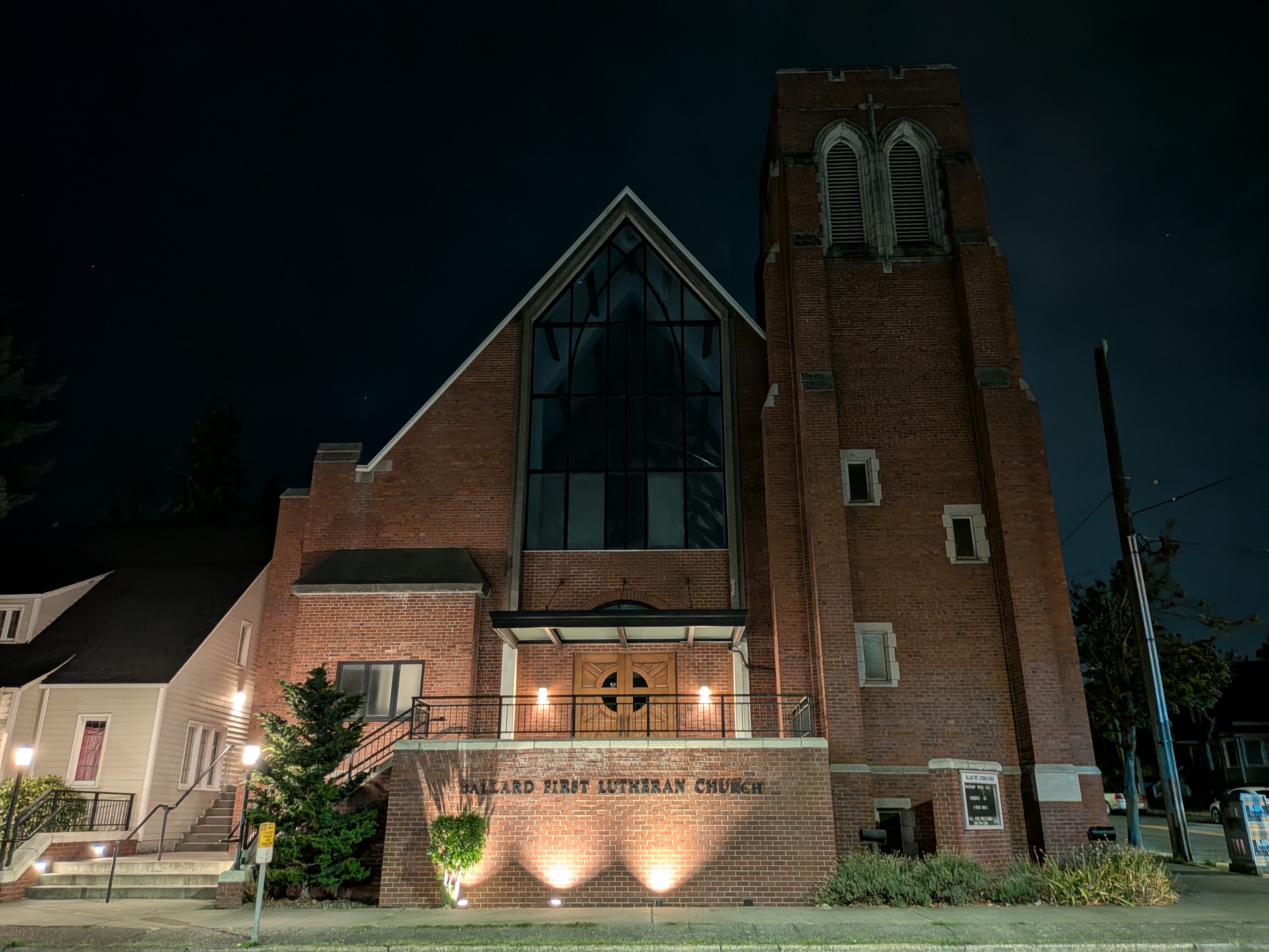 A church at night