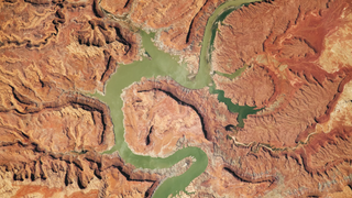 The Upper Lake Powell region of Utah as seen from the International Space Station