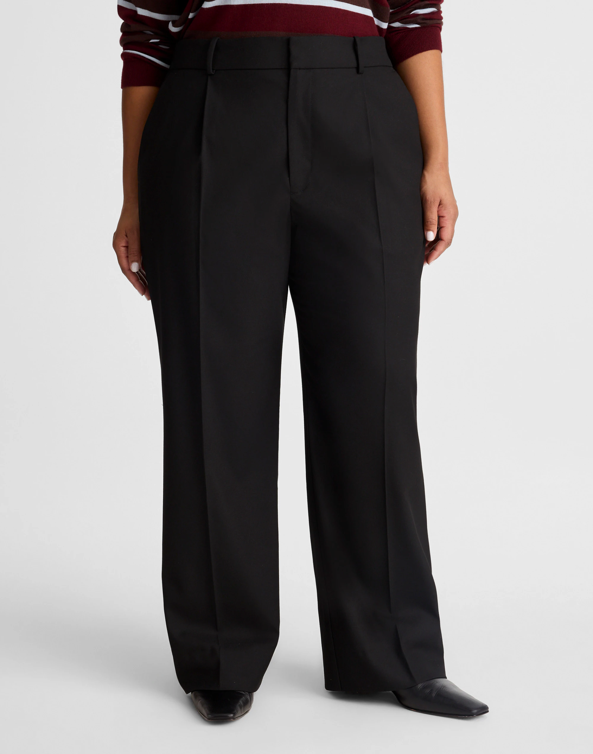Slouchy Straight Pants in Brushed Twill