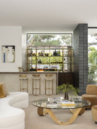 Plants in a vase on a table in a modern home