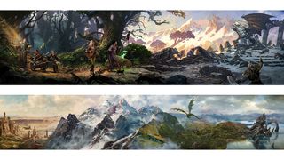 AI art Greg Rutkowski prompts; wide scenes of fantasy landscapes