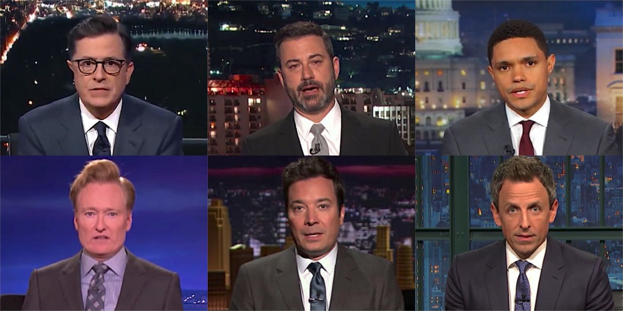 Americas late-night hosts grapple with Las Vegas