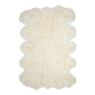 White sheepskin rug