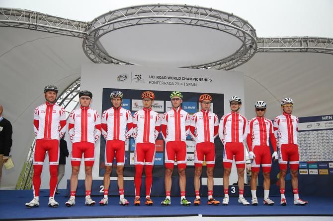 The Polish team on the sign-in stage at Worlds