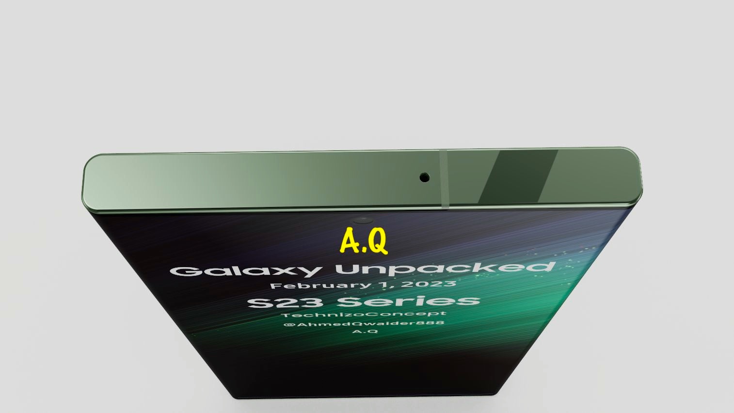 Galaxy S23 Ultra renderizar pantalla plana