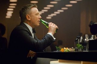 James Bond drinking beer