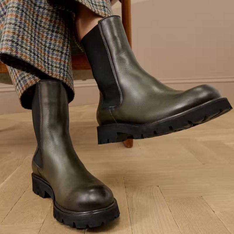 Leather Chelsea Boots on model