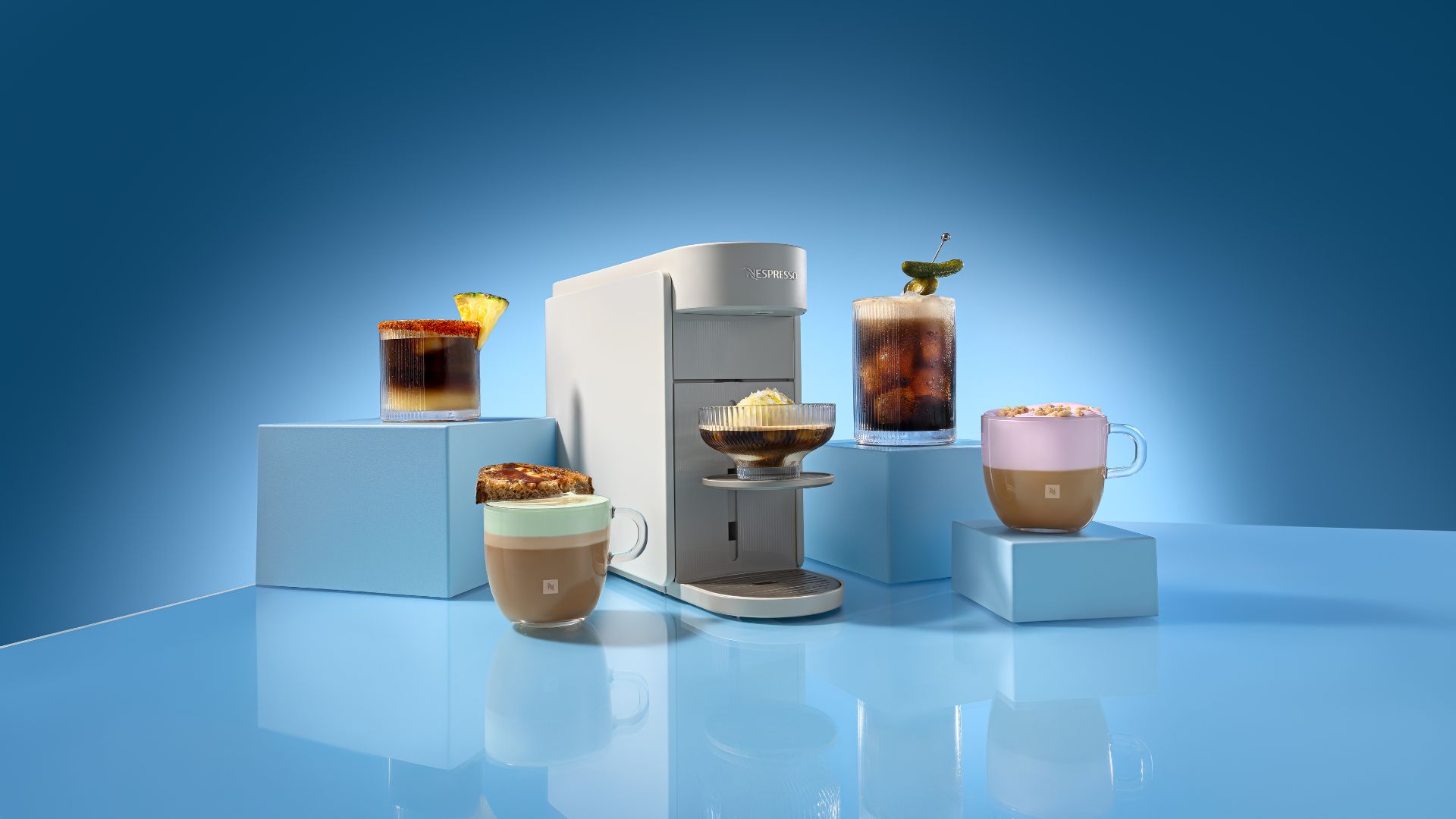 New Nespresso Vertuo Up Pod Recipes in coffee cups with the New Nespresso Vertuo Up Machine