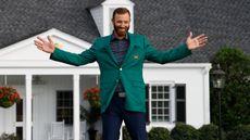Dustin Johnson after winning the 2020 Masters