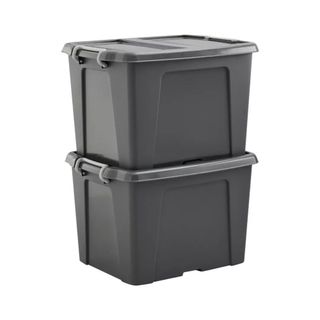 Strata 2 x 40L Recycled Lidded Plastic Storage Boxes