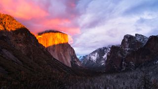 Light effect on El Capitan, Yosemite