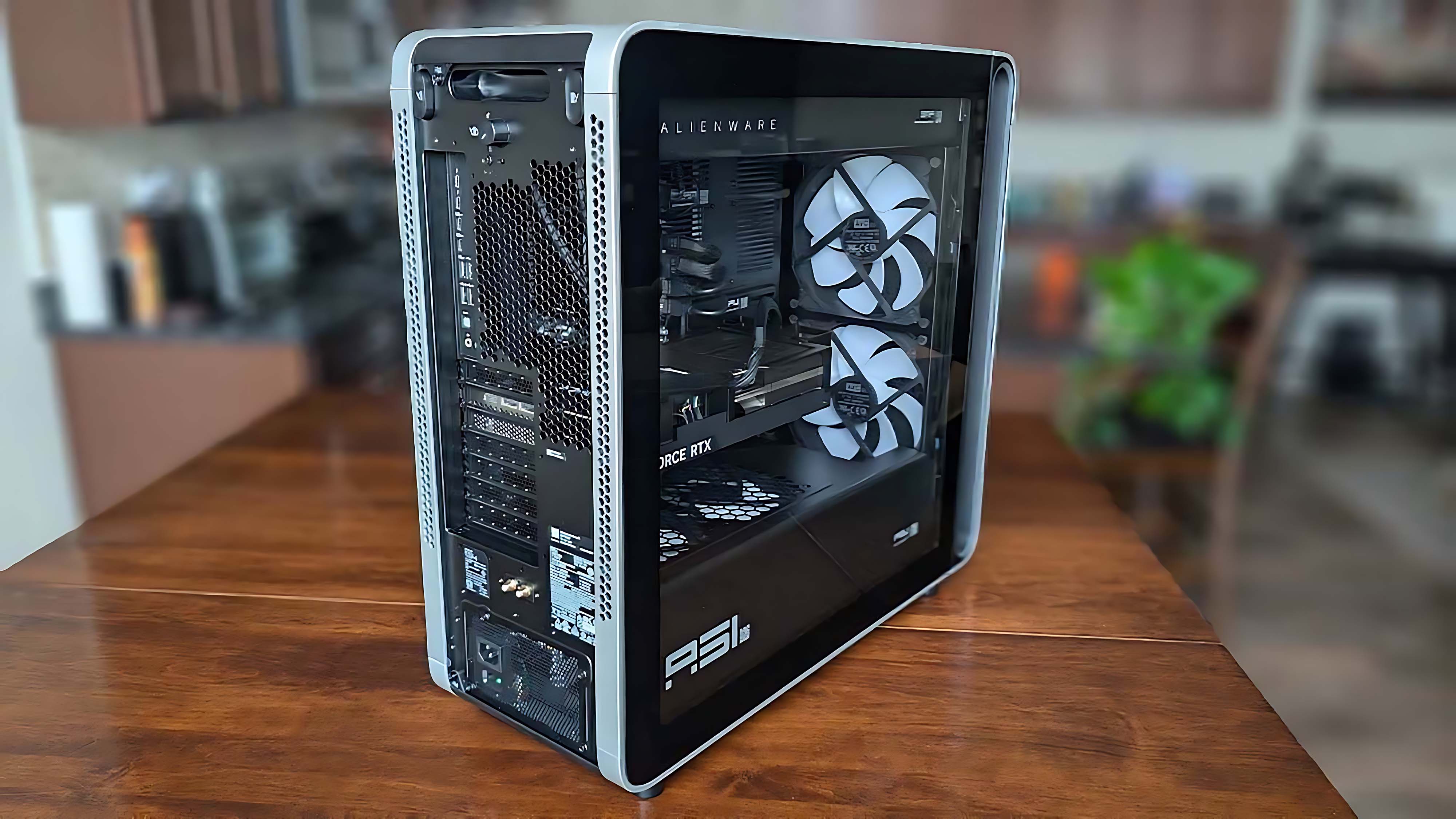 The Alienware Area-51 Gaming Desktop (2025) on a table. 