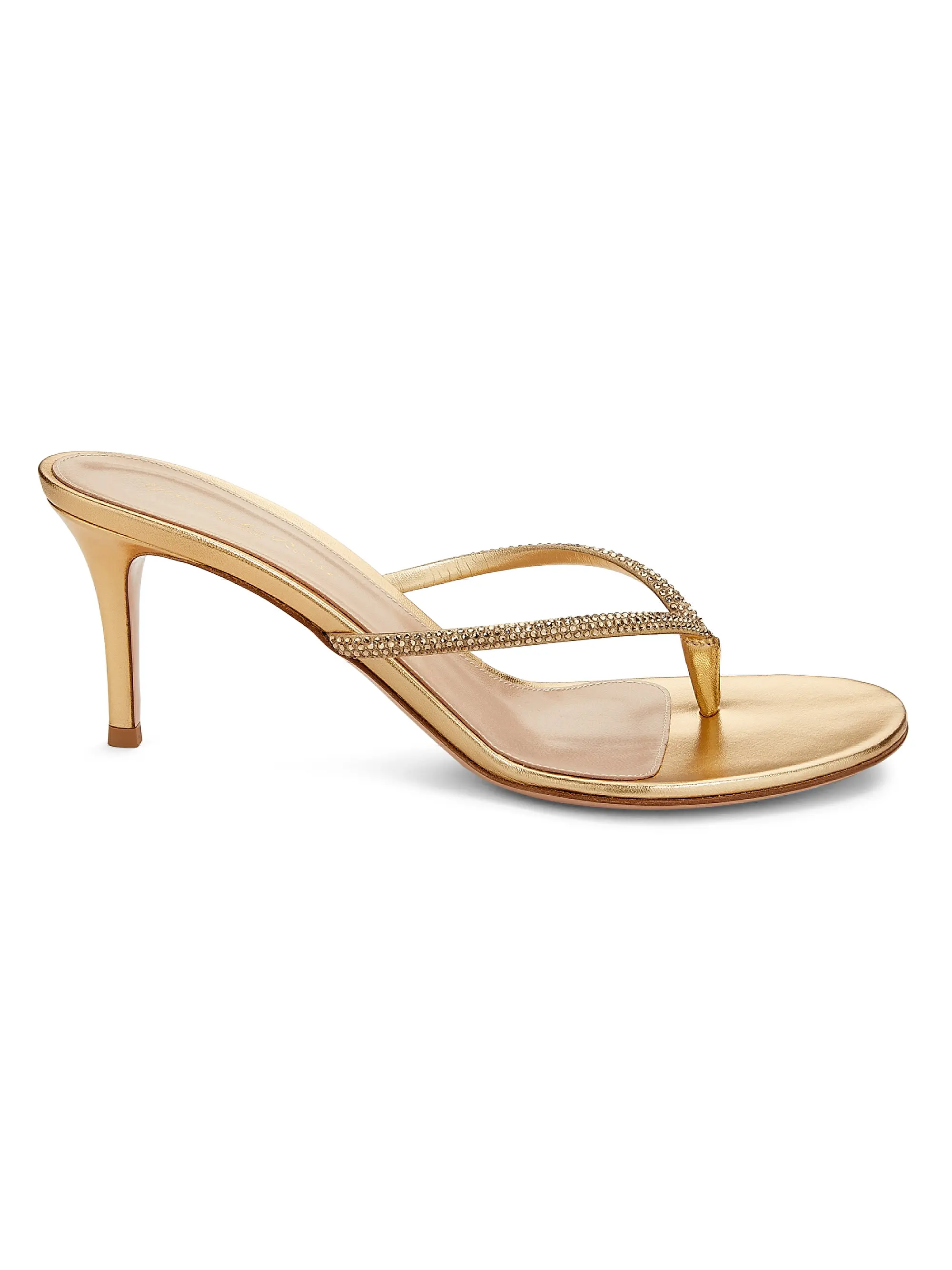 India 70mm Rhinestone-Embellished Metallic Leather Sandals