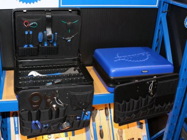 Park Tool's new race boxes provide traveling mechanics with a ready-made solution when it comes time to hit the road. The custom-made boxes are offered both with and without tools.