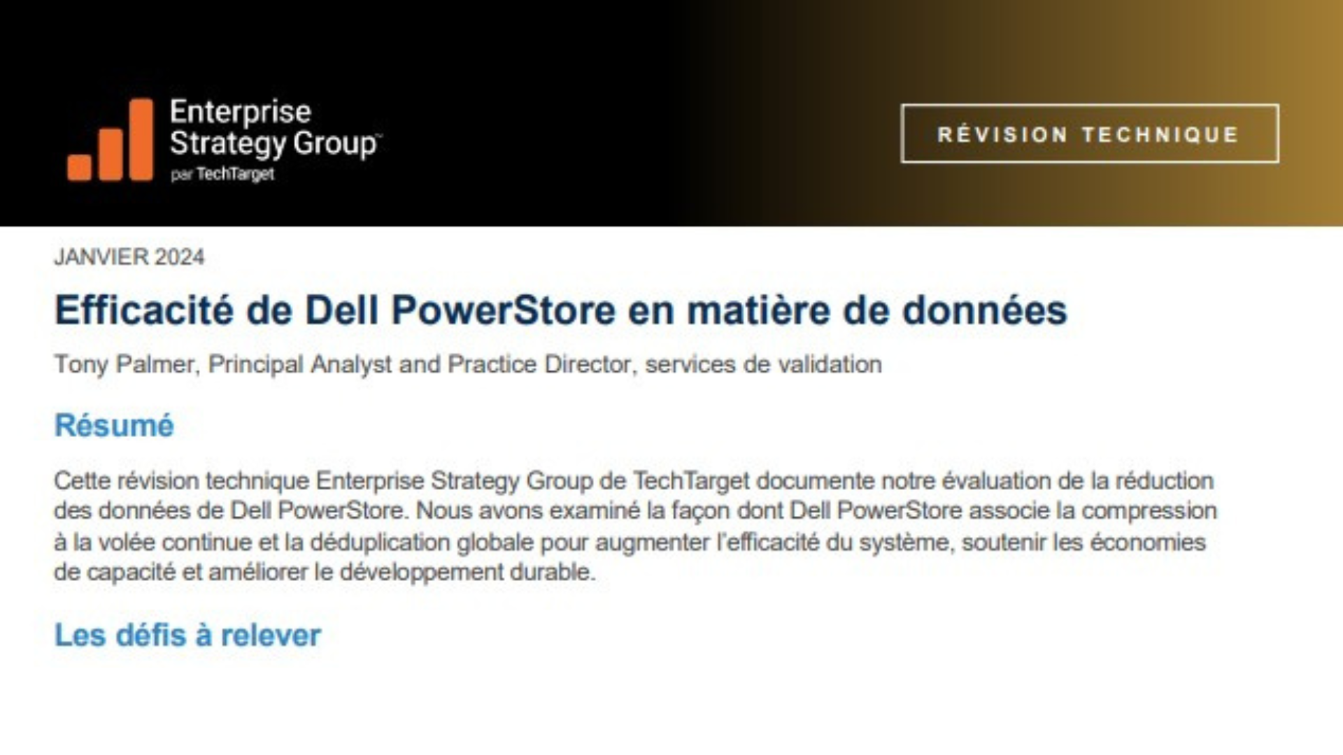 Document sur l'efficacit&eacute; des donn&eacute;es PowerStore