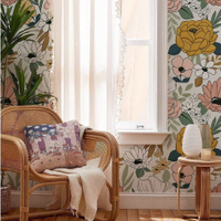 9. HaokHome Vintage Large Floral Peel and Stick Wallpaper | Was $22.75, Now $18.20 at Amazon
