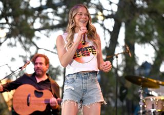 LeAnn Rimes performing on stage in California