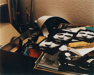 Photographic portraits of Boltanski, which he often uses in his works, such as Etre à Nouveau and Entre-Temps