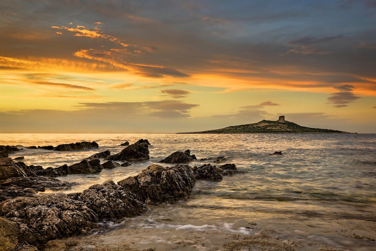 Sunset over the island of Isola delle Femmine