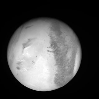 The Rosetta mission captured this image of Mars in February 2007 from a distance of 233,456 km (145,062 miles).