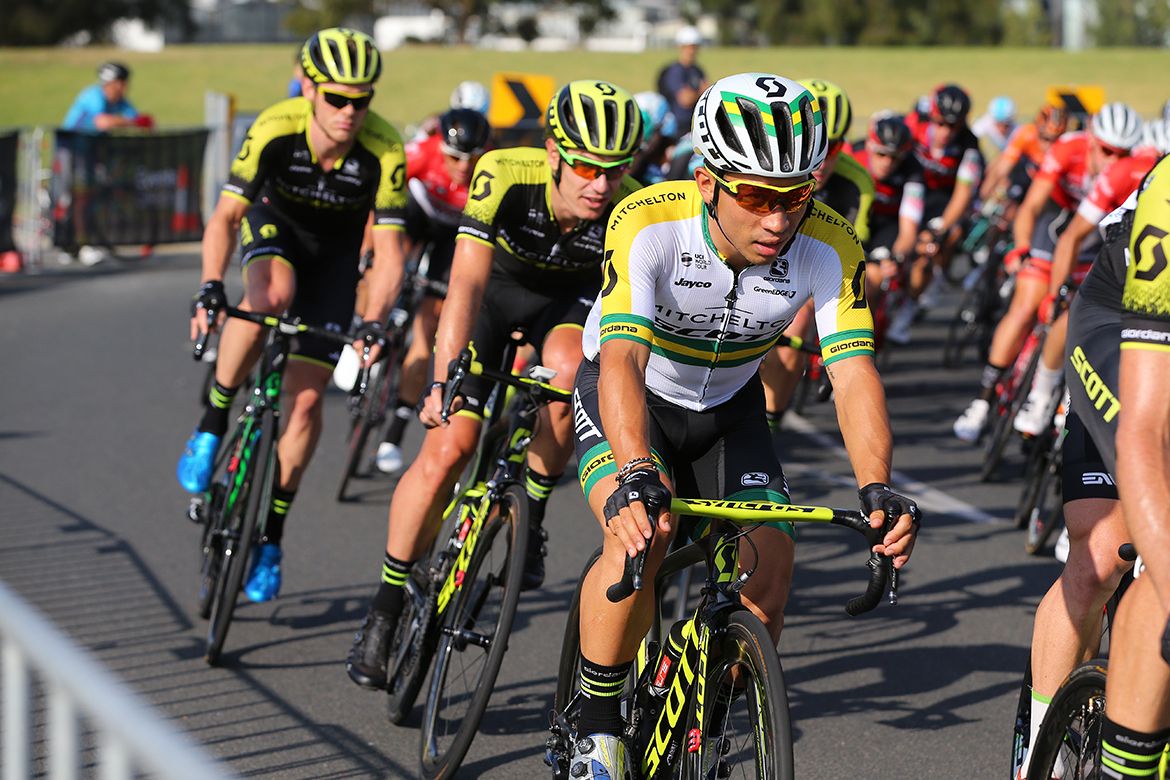 Caleb Ewan in the jersey of national criterium champion