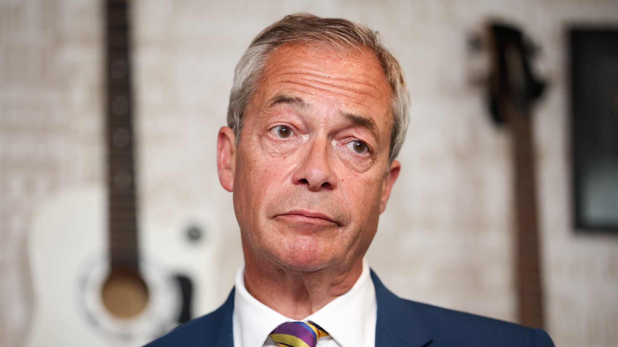 Nigel Farage looking quizzical