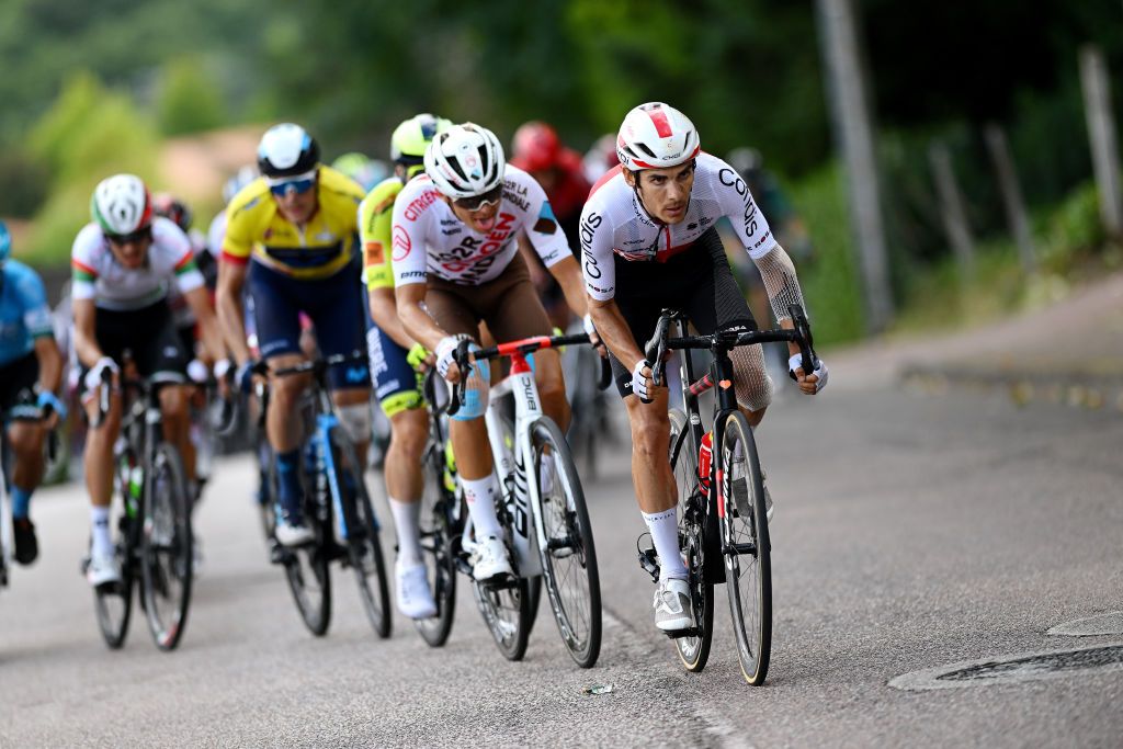 LIMOGES FRANCE AUGUST 19 Guillaume Martin of France and Team Cofidis competes during the 55th Tour du Limousin Nouvelle Aquitaine 2022 Stage 4 a 1748km stage from Saint Laurent sur Gorre to Limoges 289m TDL2022 on August 19 2022 in Limoges France Photo by Dario BelingheriGetty Images