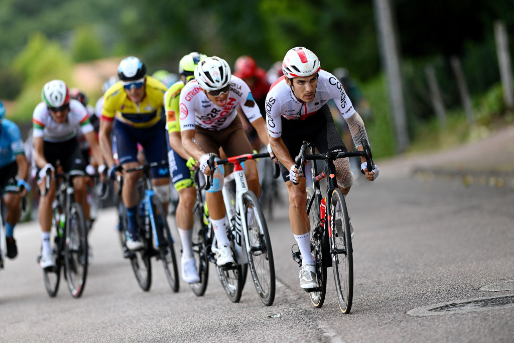 LIMOGES FRANCE AUGUST 19 Guillaume Martin of France and Team Cofidis competes during the 55th Tour du Limousin Nouvelle Aquitaine 2022 Stage 4 a 1748km stage from Saint Laurent sur Gorre to Limoges 289m TDL2022 on August 19 2022 in Limoges France Photo by Dario BelingheriGetty Images
