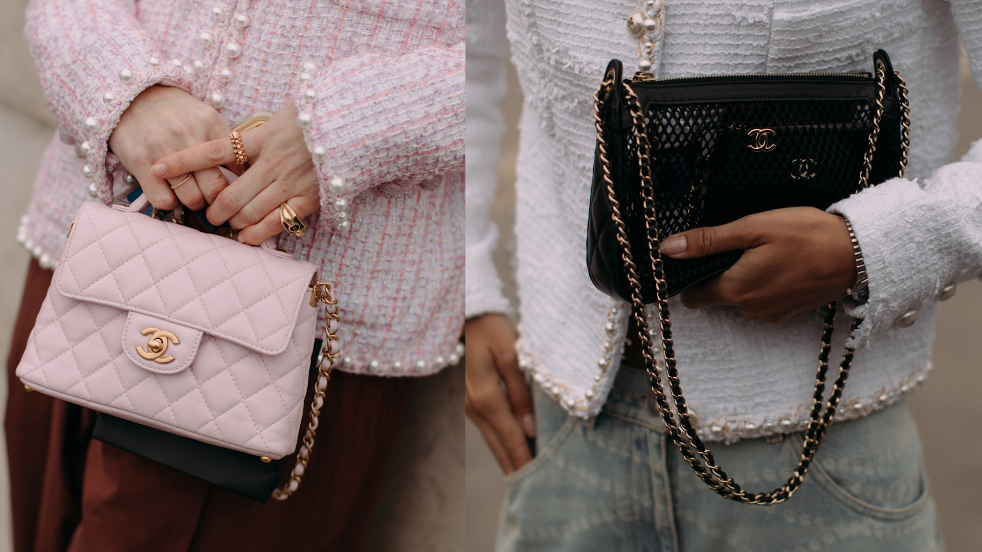 two women carrying chanel bags while walking in Paris