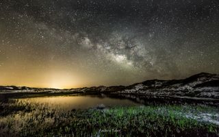 The Milky Way Over Topsail Hill Preserve State Park in Florida