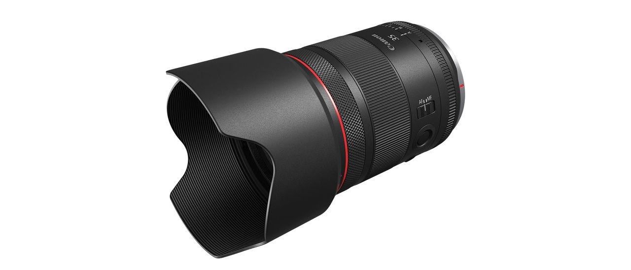 anon RF 35mm f/1.4 L VCM lens product shot on a white background