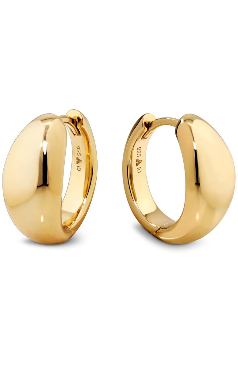 Dome Hoop Earrings in Gold Plated Sterling Silver