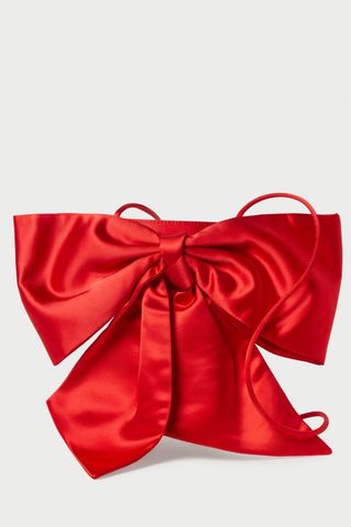 valentine's gifts for her - red satin bow bag
