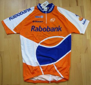 A 2010 Rabobank jersey signed by Bauke Mollema on eBay