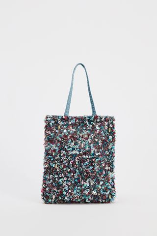 Beaded Mini Bucket Bag