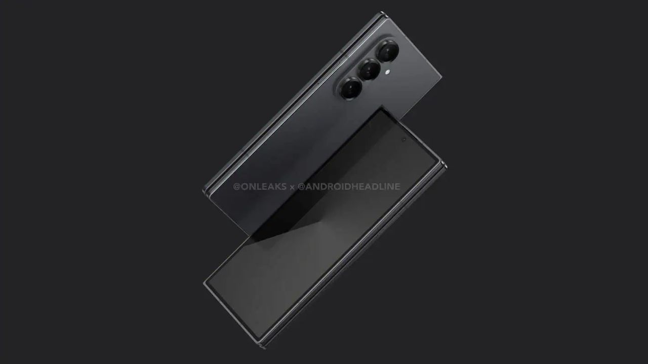 Leaked CAD renders of the Samsung Galaxy Z Fold 7 foldable phone