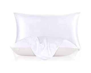 Lilysilk pillowcase in white two with cotton side cut out