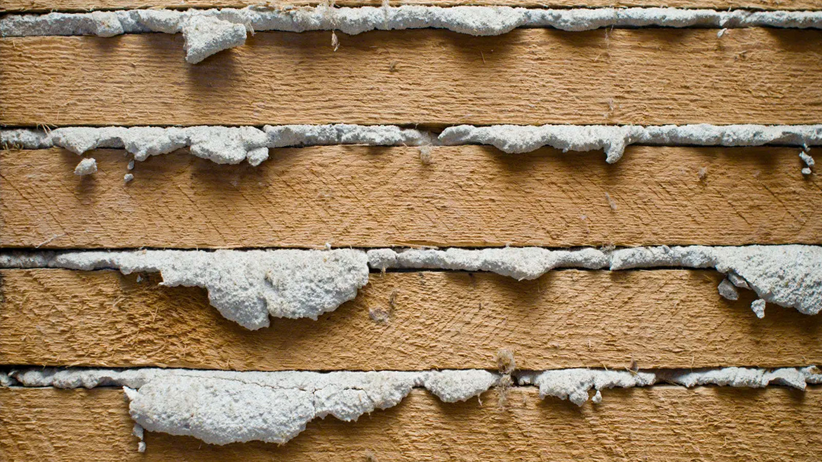 Close up of back of lath and plaster wall
