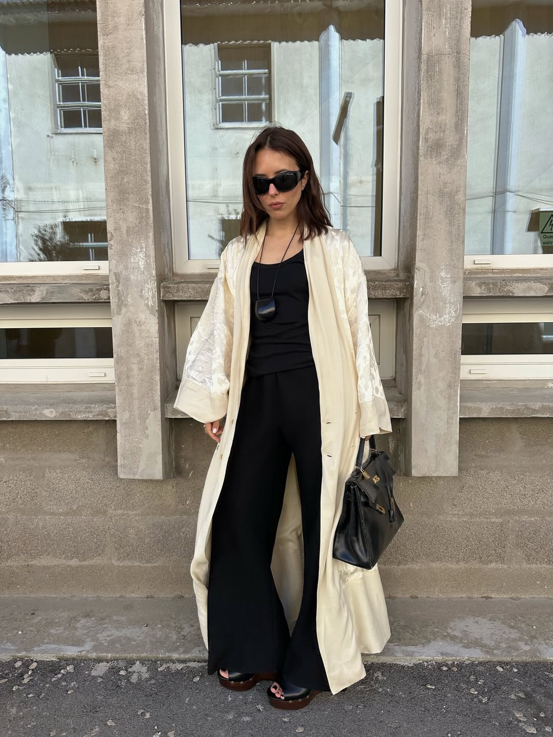 Debora in a silk coat