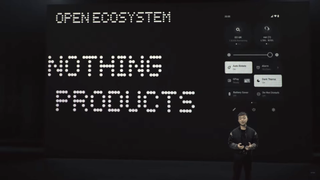 Carl Pei on stage for The Truth event showing off Nothing OS