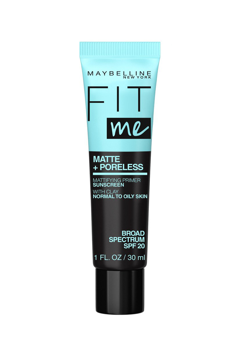 Maybelline Fit Me Matte + Poreless Mattifying Face Primer Makeup With Sunscreen, Broad Spectrum Spf 20, 16hr Wear, Shine Control, Clear, 1 Count