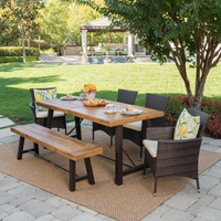 Noble House Olivia Outdoor 6 Piece Acacia Wood Dining Set | Was $1,050, now $599.97
