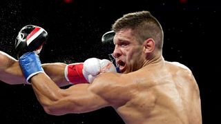 Sergiy Derevyanchenko takes a punch ahead of the 2024 M&#039;billi vs Derevyanchenko live stream