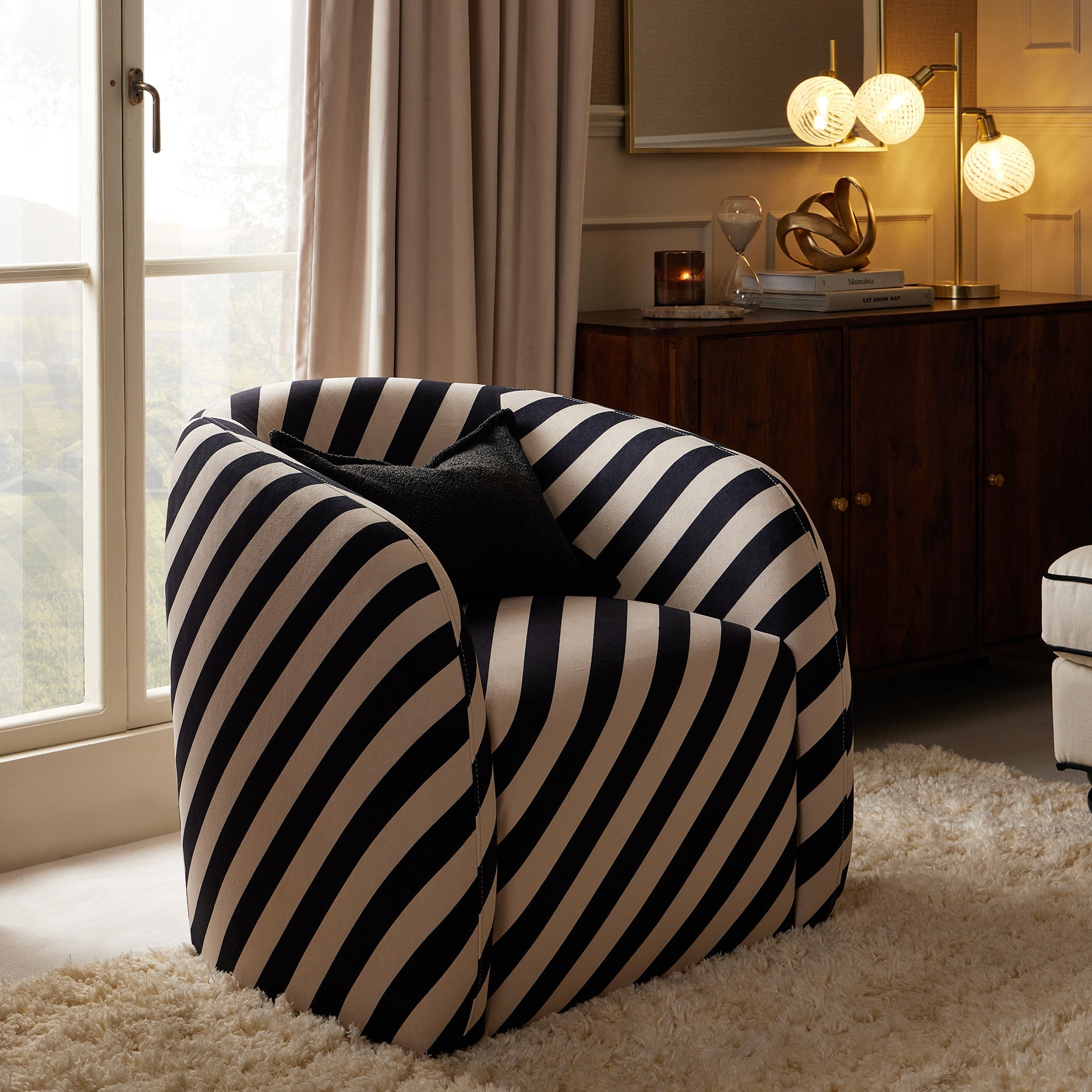 Liberty Accent Chair - Mono Stripe