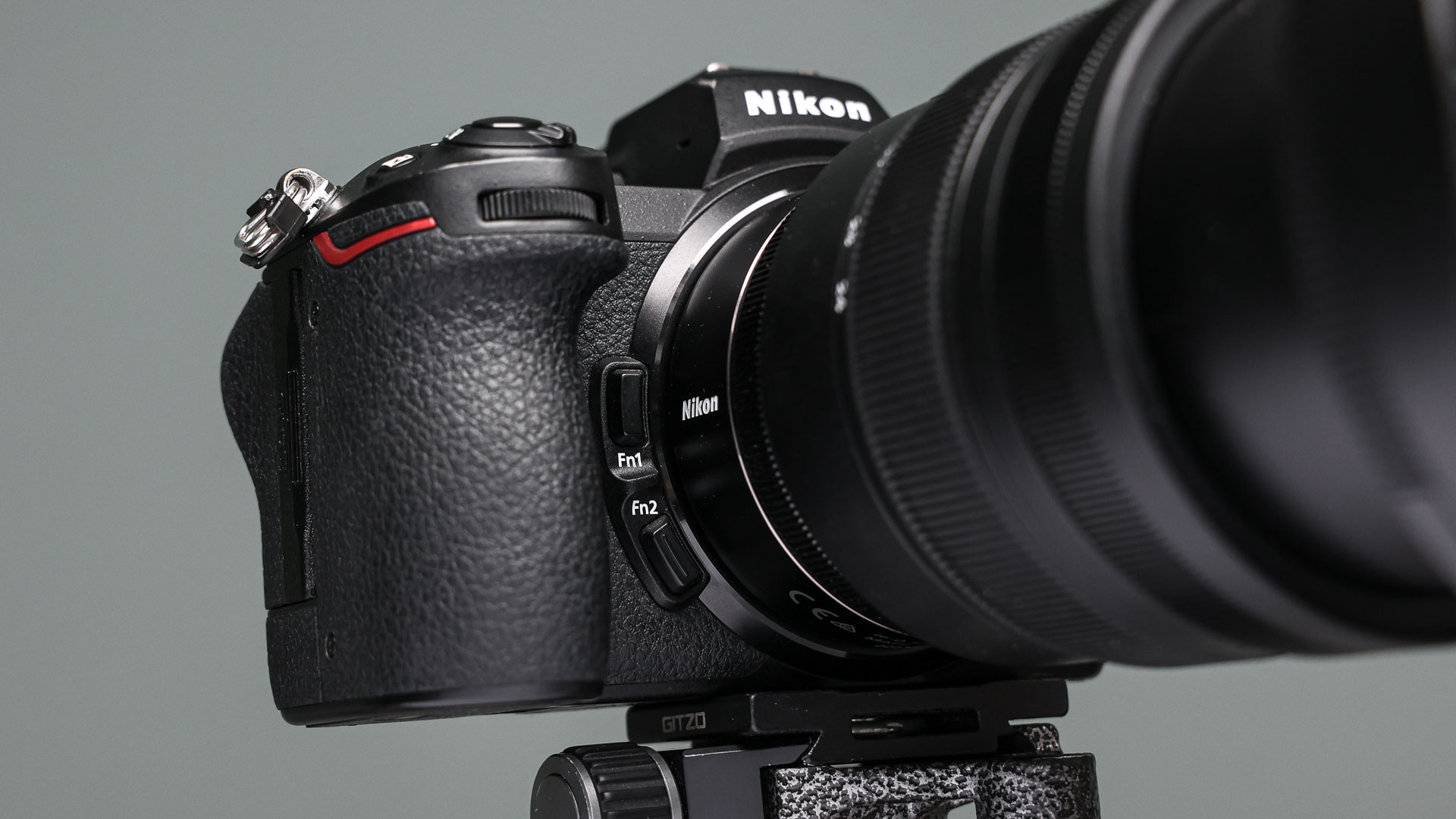 Front of the Nikon Z7 II showing the chunky grip.