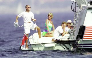 Diana, Princess of Wales and son HRH Prince William are seen holidaying in summer 1997