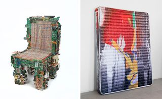 left: Benjamin Rollins Caldwell, The Binary Chair, 2013; right: Guyton / Walker, Untitled, 2013