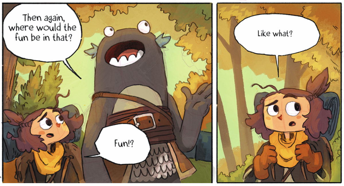 Detail from Lightfall panel illustrations showing the process of creating comic panels