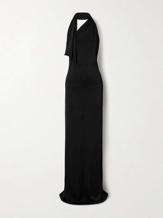 Roza Draped Jersey Halterneck Maxi Dress